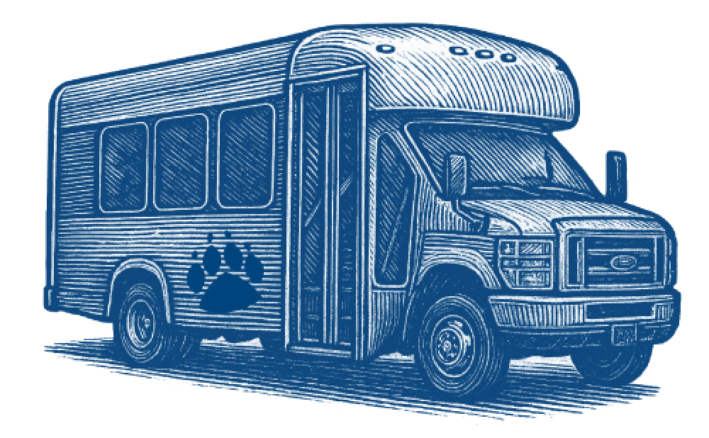 tour bus with paw on it 