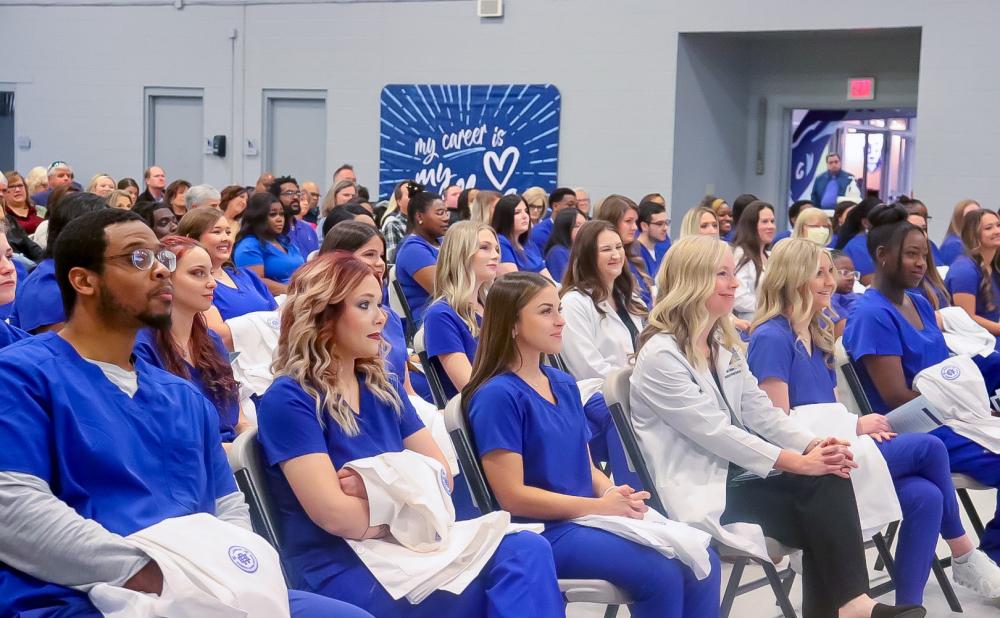 Students waiting to be coated at the White Coat ceremony