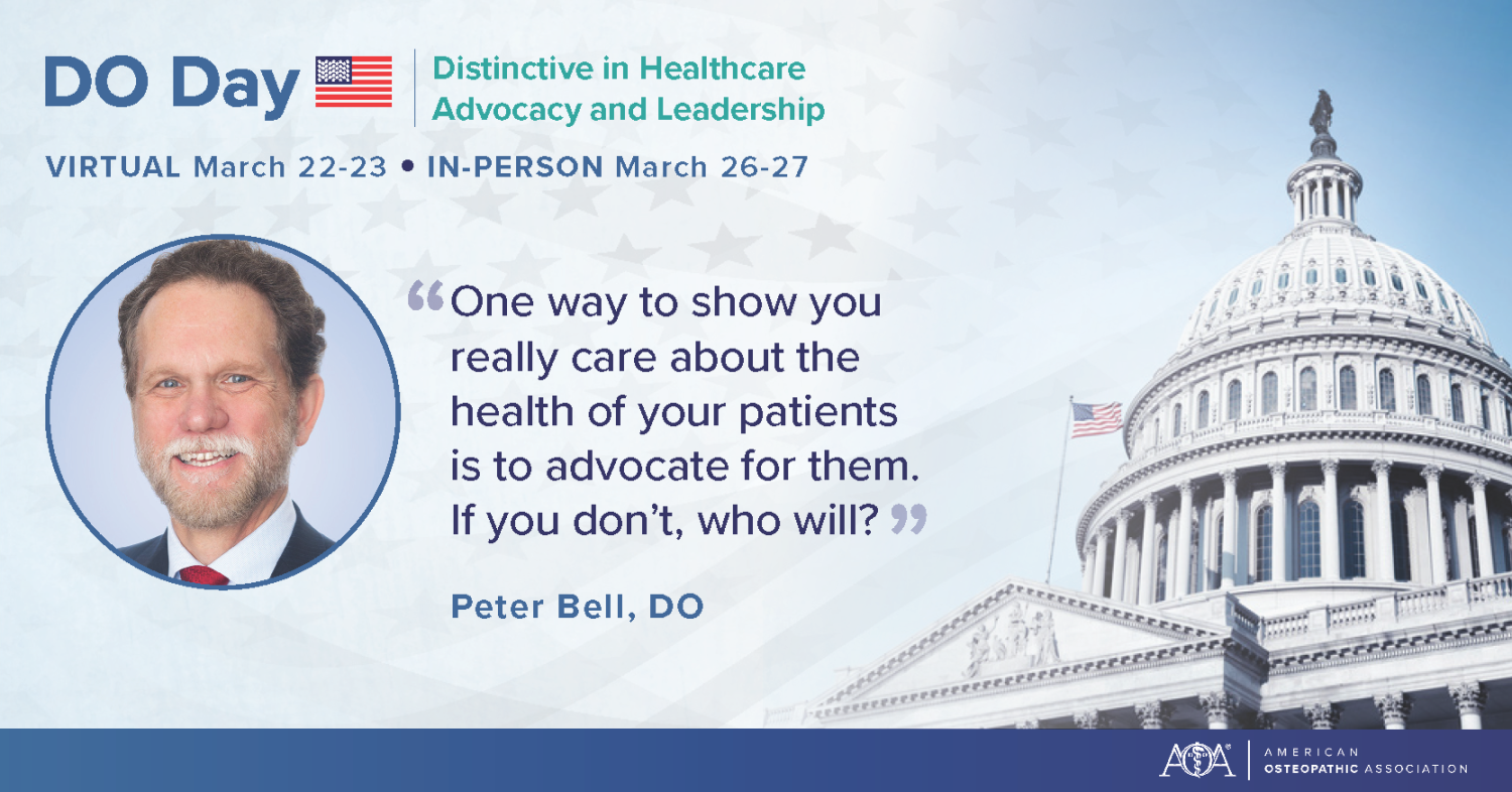 Graphic of Dr. Bell Quote about DO Day 
