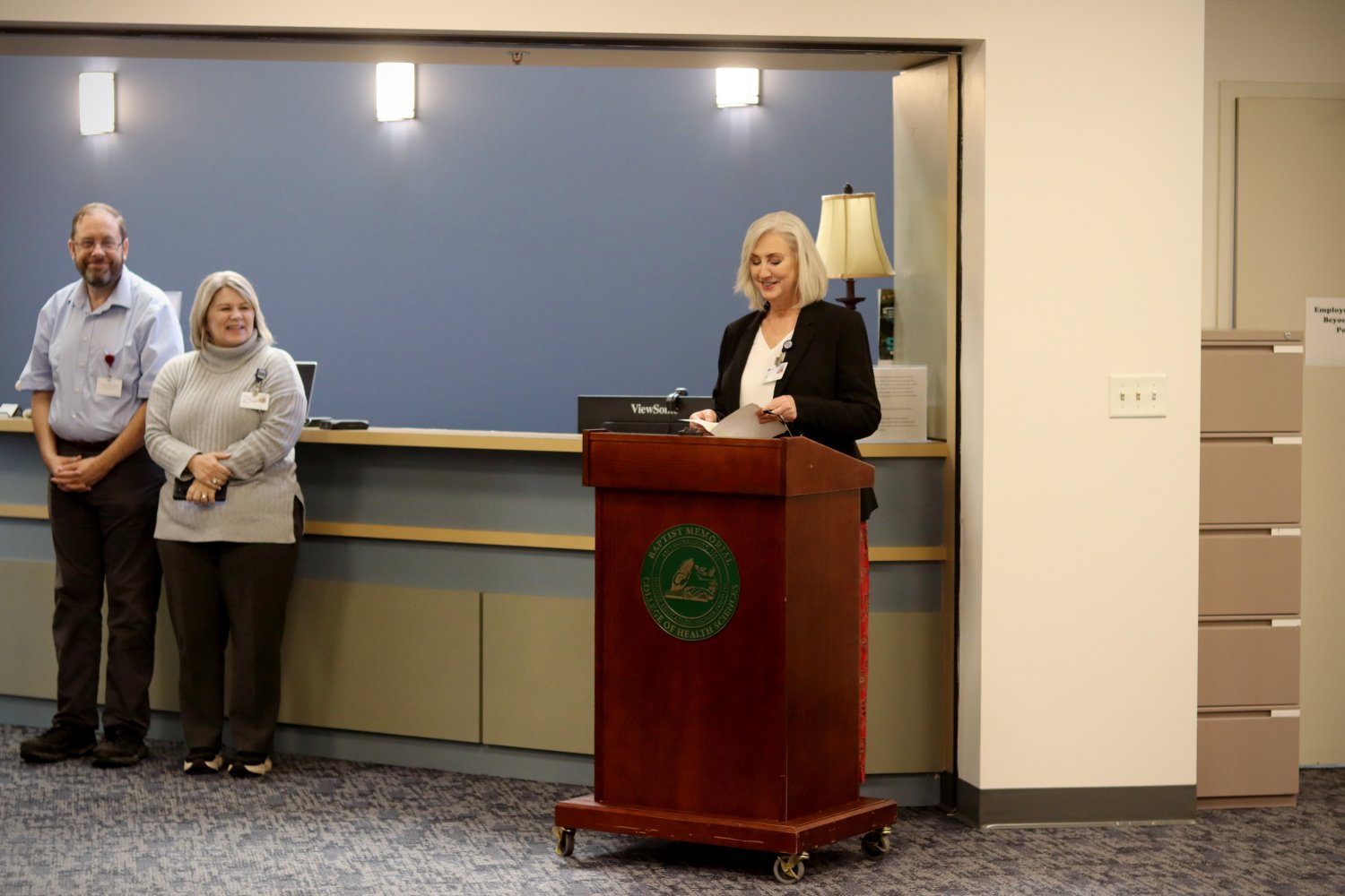 Leanne Smith giving a speech 