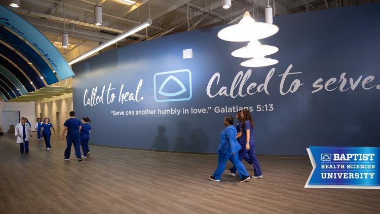 Called to heal mural backdrop