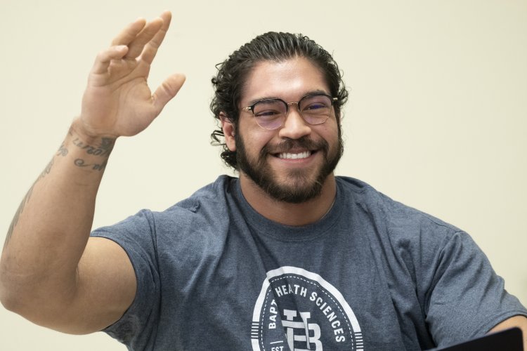 Student raising hand