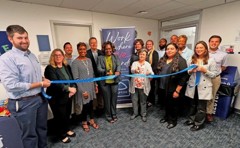 Ribbon cutting of career center